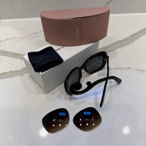 Prada Baroque Swirl BrownTortoiseShell Sunglasses Unused Brown Gradient Lenses